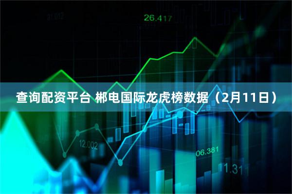 查询配资平台 郴电国际龙虎榜数据（2月11日）